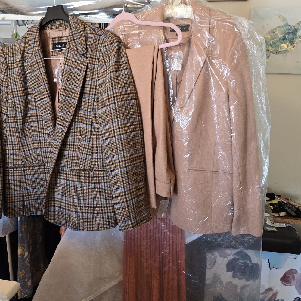 Chico's Brown and Tan Pantsuit Elegant Design